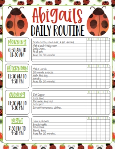 Daily Routine Ladybug design preview