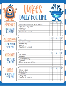 Daily Routine Monster Boy design preview
