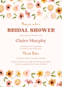 #165-7 Bridal Shower Invitation 5x7": #165-7 Bridal Shower Invitation