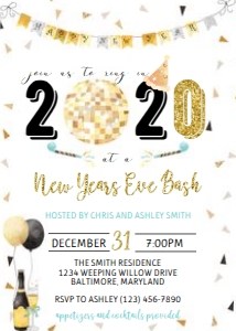 Triangle Confetti NYE Invitation design preview