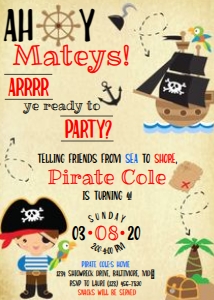 Pirate Birthday Invitation design preview