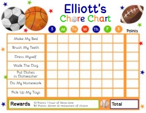 Sports Chore Chart design preview
