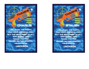 SEM-Dart Wars Thank You Note 4x6 design preview