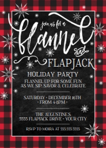 SEM-FLANNEL & FLAPJACK Invite Buffalo Plaid 5x7 design preview