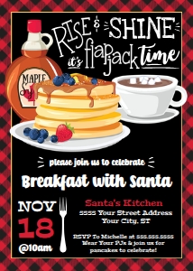 SEM-Rise Shine Flapjack-pancake Breakfast with Santa 5X7 invite design preview
