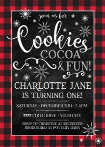 SEM-Cookies Cocoa Fun Invite Buffalo Plaid 5x7 design preview