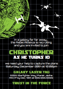 SEM-Star Wars Rogue One Invite 5x7 GREEN design preview