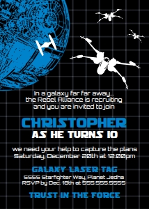SEM-Star Wars Rogue One Invite 5x7 BLUE design preview