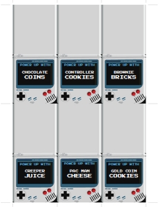 SEM-Game Boy Gamer Party Food Labels design preview