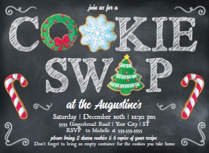 SEM-Cookie Swap-chalkboard-7x5 horiz invite design preview