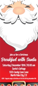 SEM-Santa Face - Breakfast with Santa -4x9 Invite design preview