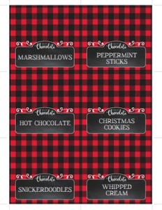 SEM-Buffalo Plaid-Hot Chocolate-Food Labels design preview