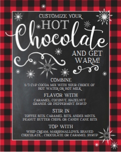 SEM-Hot Chocolate Sign/Menu 8x10 - Buffalo Plaid design preview