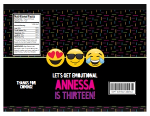 SEM-Emoji Party-Chip Bag Wrap Template design preview