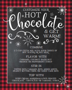 SEM-Hot Chocolate Sign/Menu 16x20 - Buffalo Plaid design preview