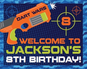 SEM-Dart Wars 10x8 Welcome Sign design preview