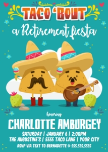 SEM-Taco 'Bout a RETIREMENT Fiesta - Invite 5x7: SEM-Taco 'Bout a RETIREMENT Fiesta - Invite 5x7