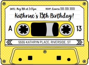 SEM-Cassette 7x5 Invite-YELLOW design preview