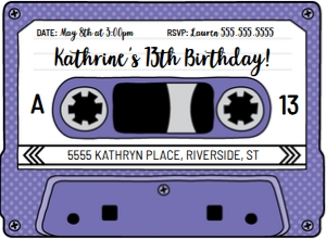 SEM-Cassette 7x5 Invite-PURPLE design preview