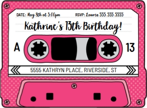 SEM-Cassette 7x5 Invite-PINK design preview