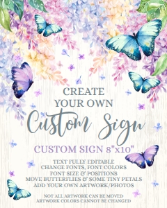 SEM-Butterfly Lilac 8x10 Custom Sign: SEM-Butterfly Lilac 8x10 Custom Sign