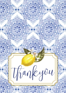 SEM-Tuscan Lemon-Thank You Note/Card-FOLDED-5x7 design preview
