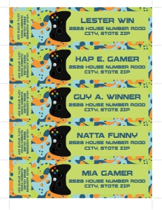 SEM-Gamer Address Label Wraps - Blue Camo design preview