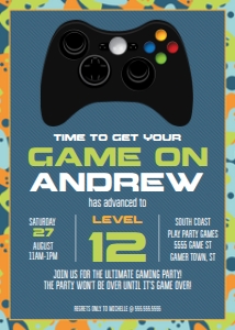 SEM-Gamer Invite-Blue Camo-5x7 design preview