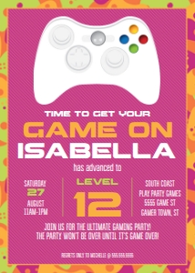 SEM-Gamer Invite-PINK Camo-5x7: SEM-Gamer Invite-PINK Camo-5x7