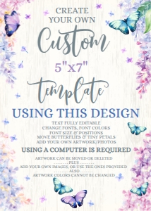 SEM-Butterfly Lilac-CUSTOM Sign VERT 5x7 design preview