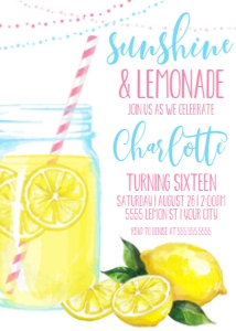 SEM-Lemonade-Mason Jar Invite 5x7-BIRTHDAY design preview