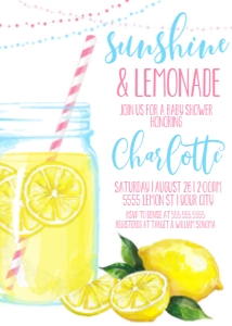 SEM-Lemonade-Mason Jar Invite 5x7-BABY SHOWER: SEM-Lemonade-Mason Jar Invite 5x7-BABY SHOWER