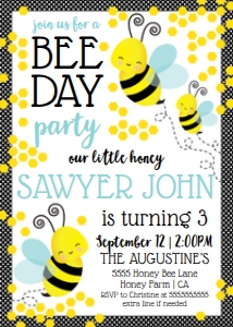 SEM-BEE Party - 5x7 Invite-BOY design preview