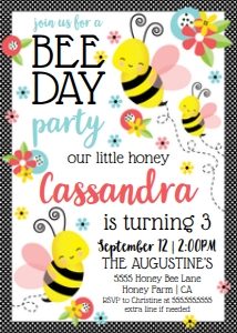 SEM-BEE Party - 5x7 Invite-GIRL design preview