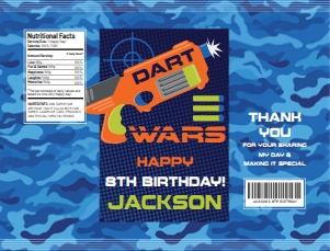 SEM-Dart Wars Chip Bag Wrap/Label design preview