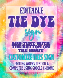 SEM-Tie Dye Party-8x10 Party Sign design preview