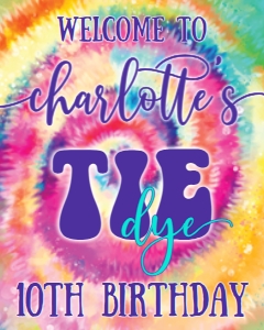 SEM-Tie Dye Party-16x20 Welcome Sign design preview
