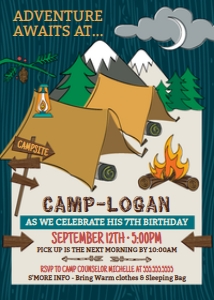 SEM-Camping Invite 5x7-Boy design preview