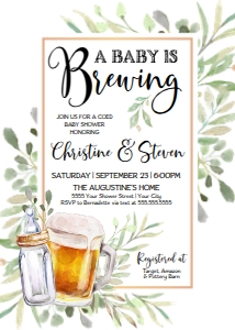 SEM-Baby is Brewing 5x7 invite-BABY SHOWER design preview