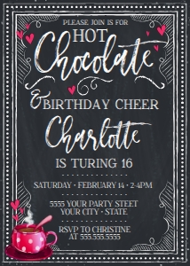SEM-Hot Chocolate Invite-Valentine Chalkboard design preview