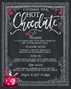 SEM-Hot Chocolate Sign/Menu 8x10 - Valentine design preview