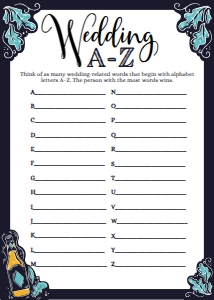 SEM-Love is Brewing–Wedding A–Z Game BLUE design preview