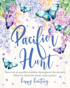 SEM-Butterfly Lilac Pacifier Hunt Game - 8x10 SIGN design preview