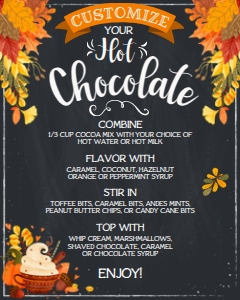 SEM-Hot Chocolate Sign/Menu 8x10-Fall/Autumn design preview