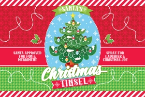 SEM-Silly String Label–Christmas Tinsel-3oz: SEM-Silly String Label–Christmas Tinsel-3oz