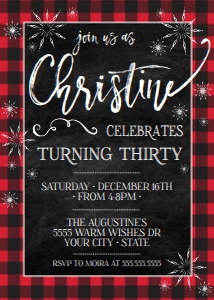 SEM-Flannel–Buffalo Plaid-PERSON BIRTHDAY Invite: SEM-Flannel–Buffalo Plaid-PERSON BIRTHDAY Invite