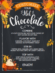 SEM-Hot Chocolate Sign/Menu 18x24-Fall/Autumn: SEM-Hot Chocolate Sign/Menu 18x24-Fall/Autumn