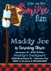 SEM-Smore Party Invite 5x7-Trees design preview