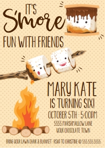 SEM-Smore Party Invite 5x7-dots-cream design preview