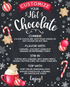 SEM-Hot Chocolate Sign/Menu 8x10-Christmas design preview